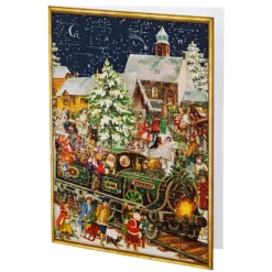 Adventskalender-Karte "Nostalgischer Weihnachtszug"
