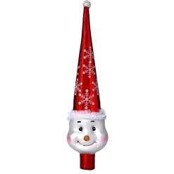 Baumspitze "Schneemann", Rot, 30Cm