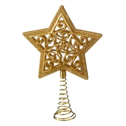 Baumspitze Stern Mit Glimmer, Gold