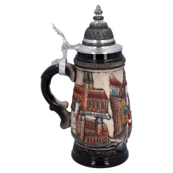 Bierkrug Mit Zinndeckel 