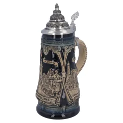 Bierkrug Mit Zinndeckel "Rothenburg Mit Ritter", 0,5L