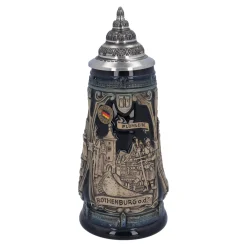 Bierkrug Mit Zinndeckel "Rothenburg Mit Ritter", 0,5L