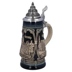 Bierkrug Mit Zinndeckel "Rothenburg Mit Ritter", 0,25L