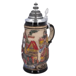 Bierkrug Mit Zinndeckel "Rothenburg", Natur, 0,5L