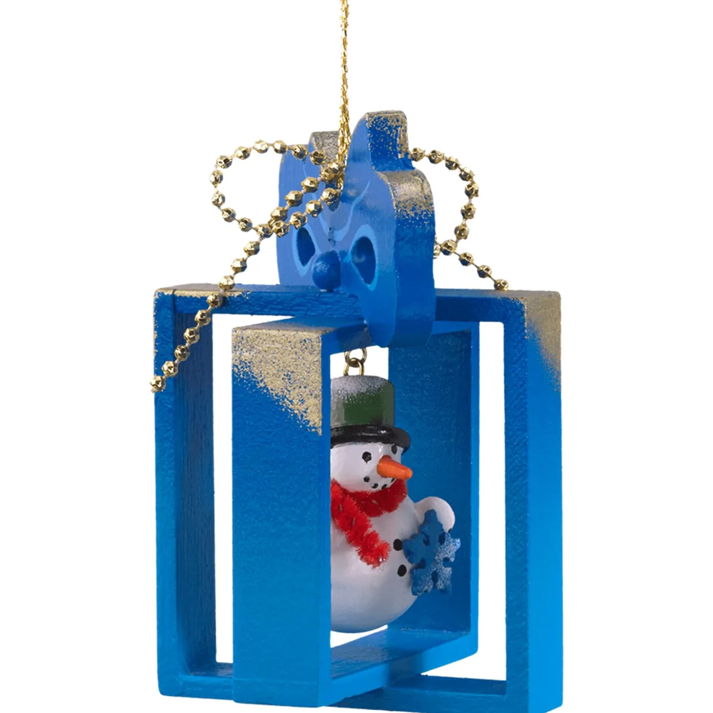 Geschenkpackchen Mit Schneemann, Blau