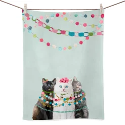 Geschirrtuch Festliche Katzen