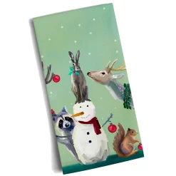 Geschirrtuch Schneemann Mit Waldtieren