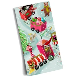 Geschirrtuch Winterzug Mit Tieren