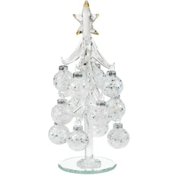 Glasbaum Mit Weisen Kugeln, 20Cm