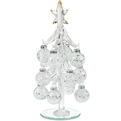 Glasbaum Mit Weisen Kugeln, 20Cm