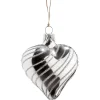 Glasherz Silber Mit Silber Spiraldekor