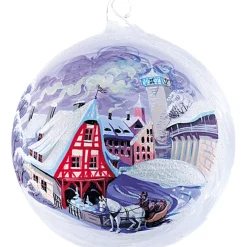 Glaskugel "Alte Schmiede" Rothenburg Im Winter, 10Cm