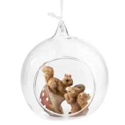 Glaskugel Eichhornchen Mit Pilz