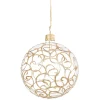 Glaskugel Klar Mit Goldschnorkeln, 8 Cm