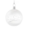 Glaskugel Klar/Weis „Frohe Weihnachten", 6 Cm