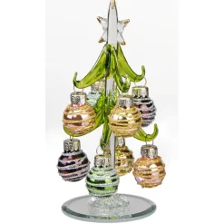 Gruner Glasbaum Mit Goldenen Kugeln