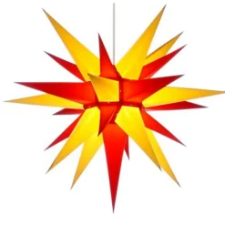 Herrnhuter Papierstern, Rot/Gelb, 60Cm
