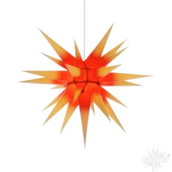 Herrnhuter Papierstern, Rot/Gelb, 70Cm