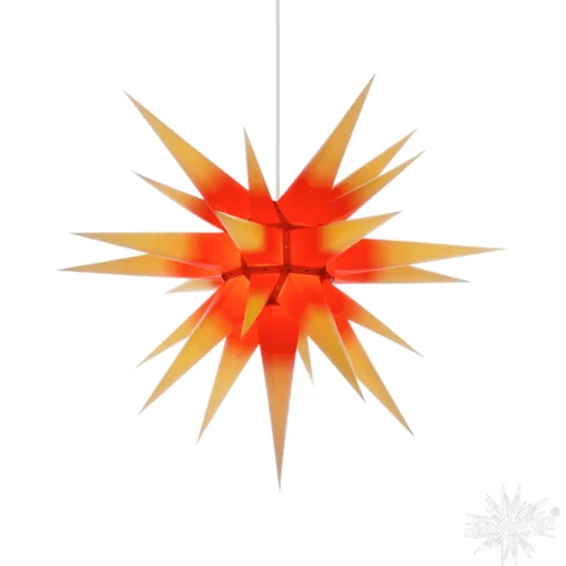 Herrnhuter Papierstern, Rot/Gelb, 70Cm