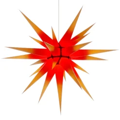 Herrnhuter Papierstern, Rot/Gelb, 80Cm
