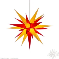 Herrnhuter Papierstern, Rot/Gelb, 70Cm