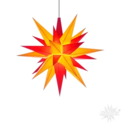Herrnhuter Stern Gelb/Rot, 13 Cm, Kunststoff
