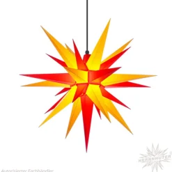 Herrnhuter Stern, Gelb/Rot, 68Cm, Kunststoff