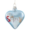 Herz Hellblau "Let It Snow", 7 Cm