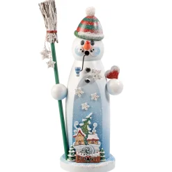 Holzknoddl Schneemann "Leise Rieselt Der Schnee", Rauchermannchen