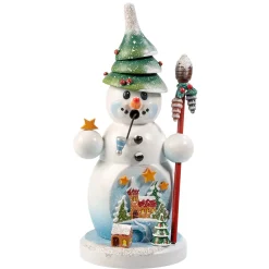 Holzknoddl Schneemann "O Tannenbaum", Rauchermannchen