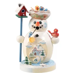 Holzknoddl Schneemann "Vogelgezwitscher", Rauchermannchen