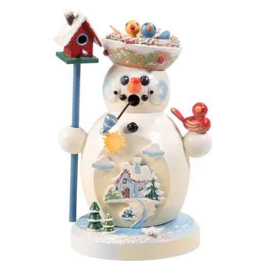 Holzknoddl Schneemann "Vogelgezwitscher", Rauchermannchen