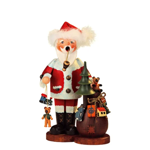 Holzknoddl "Weihnachtsmann Mit Geschenken", Rauchermannchen