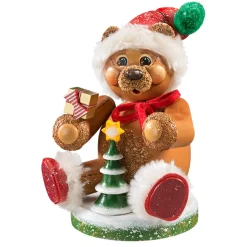 Holzknoddl "Weihnachtsteddy", Rauchermannchen
