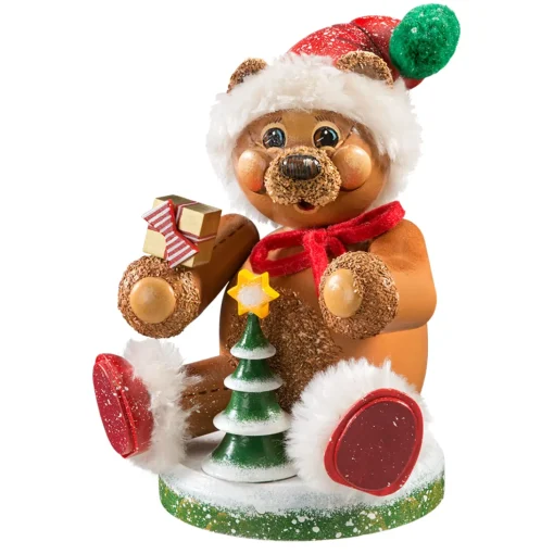 Holzknoddl "Weihnachtsteddy", Rauchermannchen