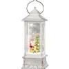 Led Schneelaterne "Weihnachtsmann Mit Hund", 27,5Cm