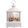 Led Schneelaterne "Weihnachtsmann Mit Elch", 30 Cm
