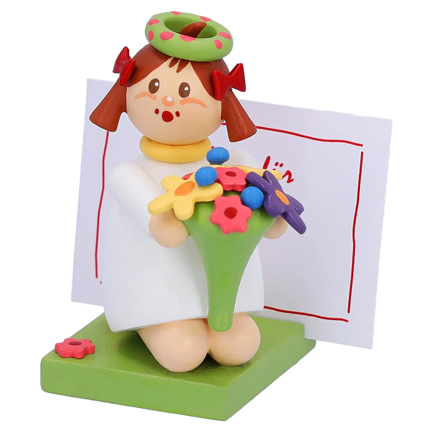 Madchen Mit Blumen "Viele Gruse"