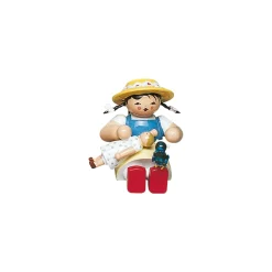 Madchen Mit Puppe Und Vogel Auf Fus
