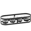 Metall Teelichthalter Oval, Scharz