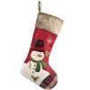 Nikolausstrumpf Mit Schneemann, Rot