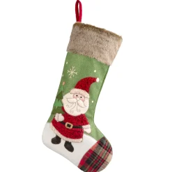 Nikolausstrumpf Mit Weihnachtsmann, Grun