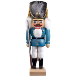 Nussknacker "Gardesoldat", Blau/Lasiert, 30 Cm