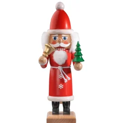 Nussknacker "Weihnachtsmann", Rot/Weis Lasiert, 37Cm