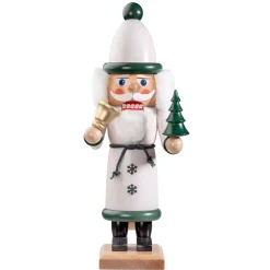 Nussknacker "Weihnachtsmann", Grun/Weis Lasiert, 37 Cm