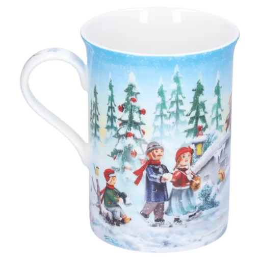 Porzellan-Tasse "Schlittschuhlauf"