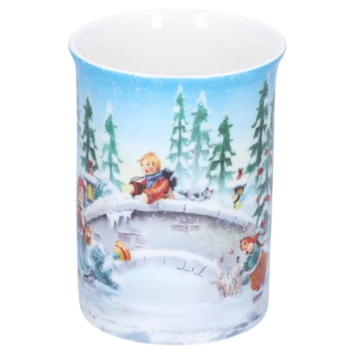 Porzellan-Tasse "Schlittschuhlauf"