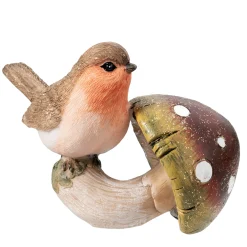 Rotkehlchen Auf Pilz