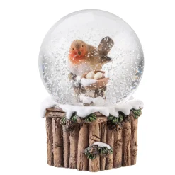 Schneekugel "Rotkehlchen Mit Nest"