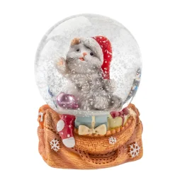 Schneekugel "Weihnachtskatze"